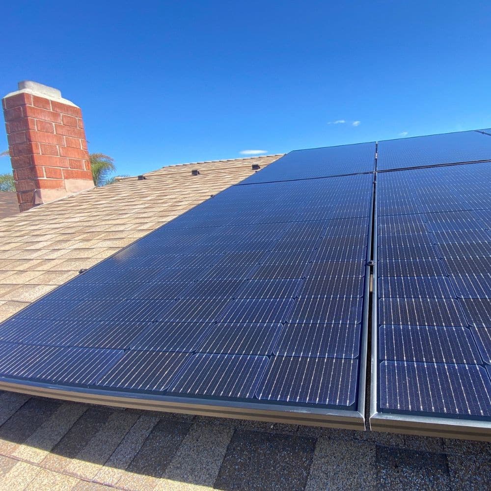 Solar panels on a home rooftop.