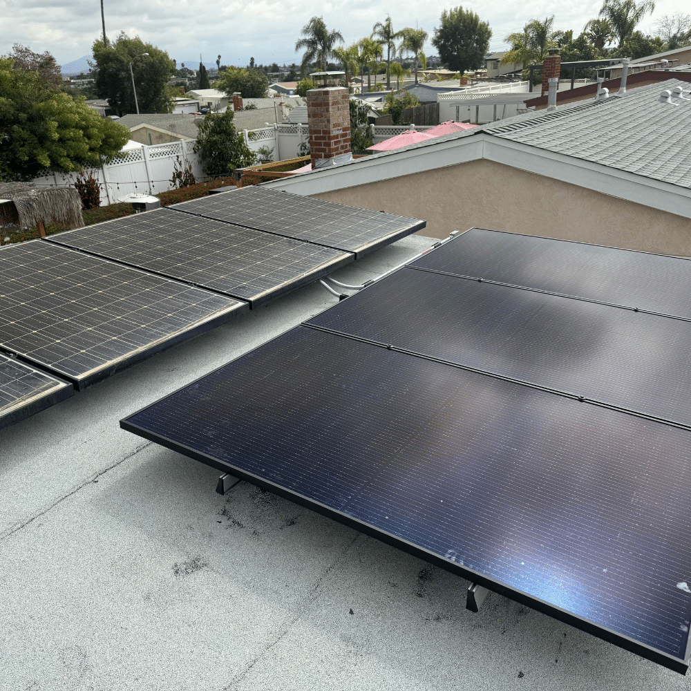 A rooftop solar array after solar remove and reinstall services from Sunwell Solar.